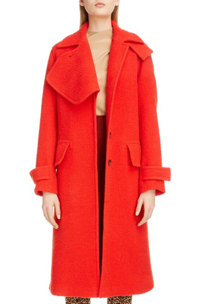 Shop Victoria Beckham Wool Blend Boucle Coat In Candy