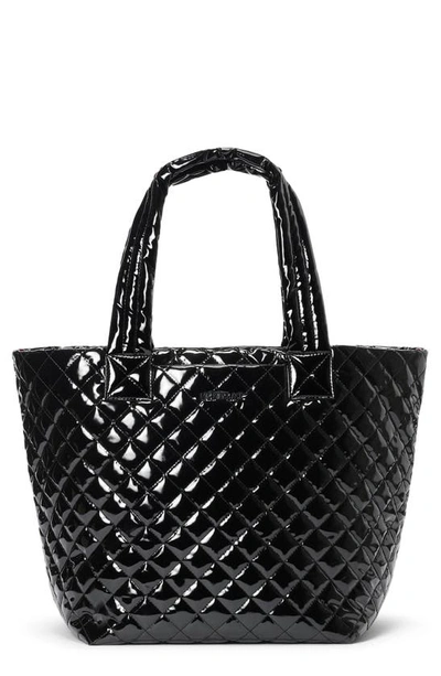Mz Wallace Medium Metro Tote Deluxe In Black Lacquer