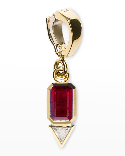 Shop Azlee Ruby And Trillion Diamond Charm