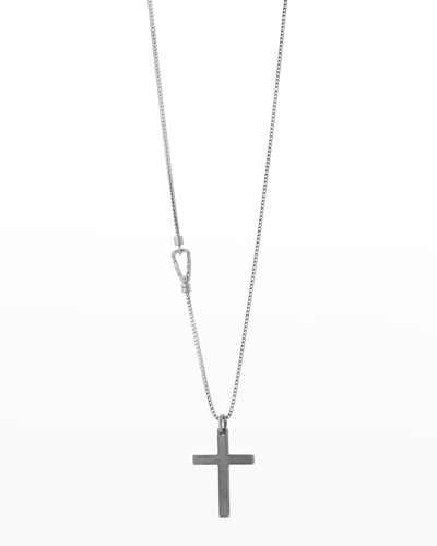 Shop Marco Dal Maso The Cross Pendant Necklace In Polished Silver