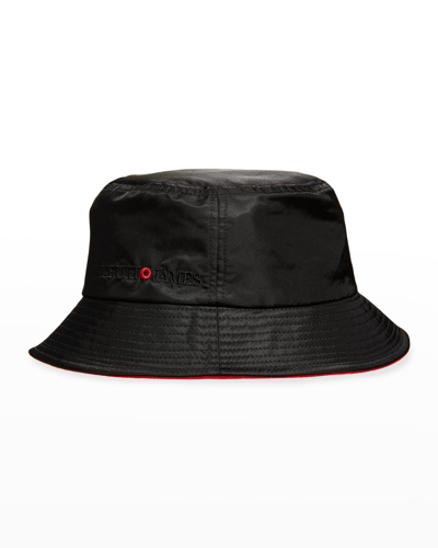 Shop Keith And James Men's Logo Nylon Bucket Hat In Jet Black