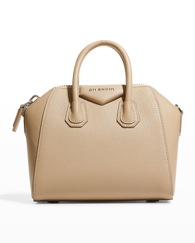 Shop Givenchy Antigona Mini Grained Leather Bag In 292 Dune