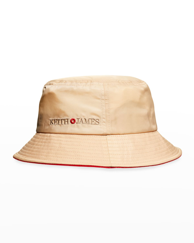 Shop Keith And James Men's Logo Nylon Bucket Hat In Golden Honey