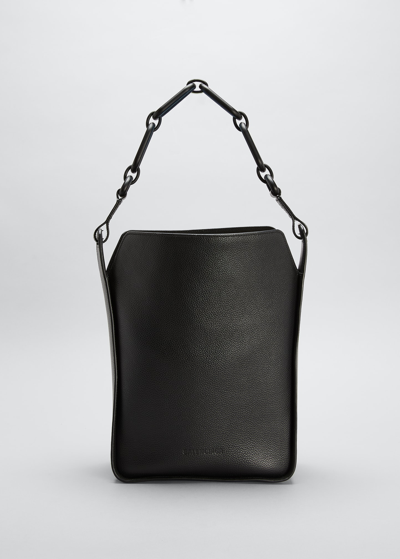 Shop Balenciaga Tool 2.0 Leather Hobo Tote Bag In Black