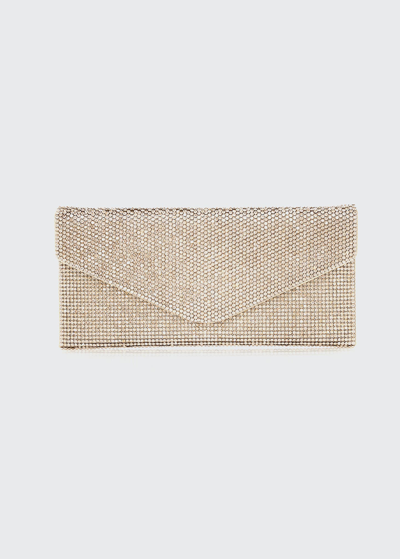 Shop Judith Leiber Envelope Beaded Clutch Bag In Prosecco