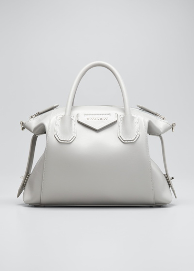 Shop Givenchy Antigona Soft Small Leather Bag In 057 Cloud Grey