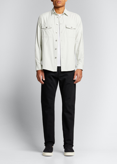 Shop Frame Men's 2-pocket Micro-corduroy Sport Shirt In Cream