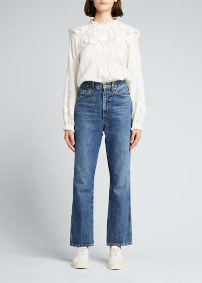Shop Veronica Beard Espalier Embroidered Top In White