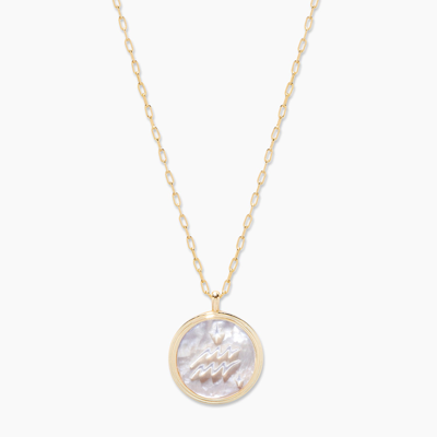 Shop Astrology Zodiac Necklace - Aquarius In Gold/aquarius