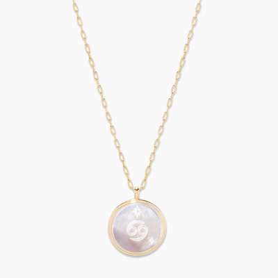 Shop Astrology Zodiac Necklace - Cancer In Gold/cancer