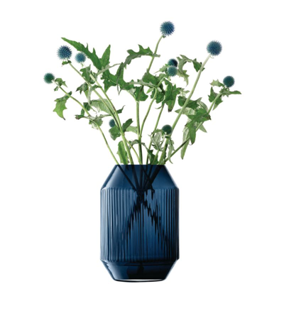Shop Lsa International Glass Rotunda Vase (26cm) In Blue