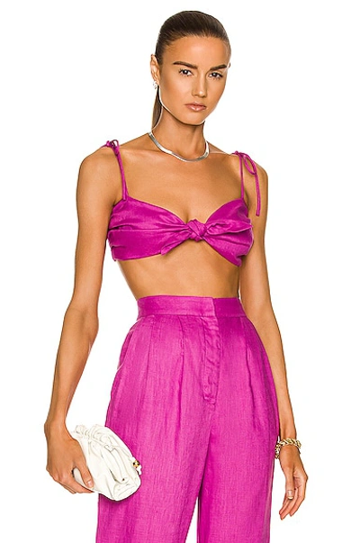 Shop Adriana Degreas Solid Top In Fuchsia