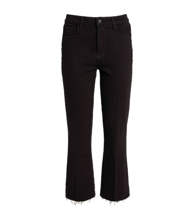 Shop L Agence Kendra Cropped Flared Jeans In Black