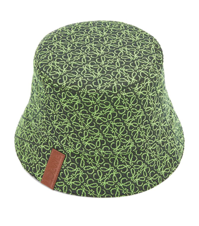 Shop Loewe Reversible Anagram Bucket Hat In Green