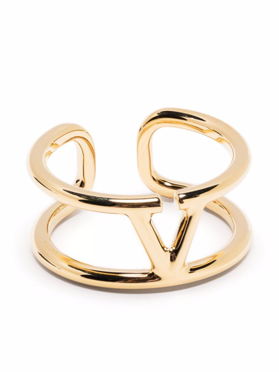 Shop Valentino Vlogo Signature Ring In Gold