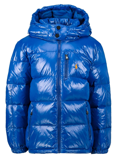 Shop Polo Ralph Lauren Kids Down Jacket For Boys In Blue