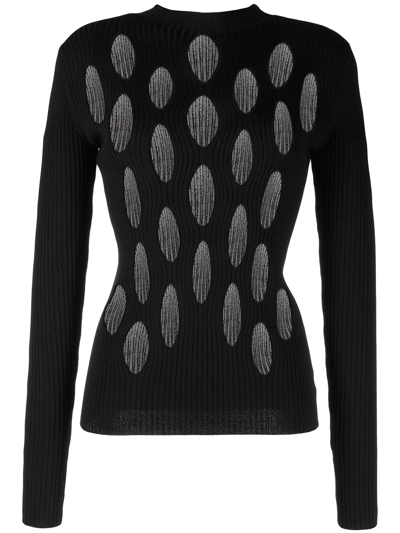 Shop Dion Lee Cut Out-detail Knitted Top In Black