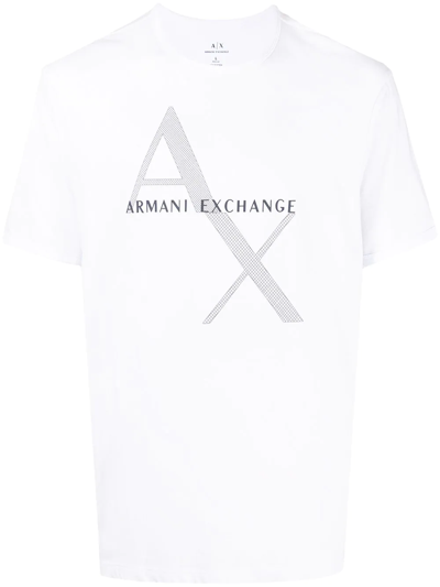 Shop Armani Exchange Logo-print T-shirt In White