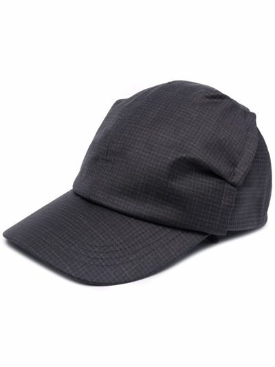 Shop Ader Error Panelled Check-print Cap In Grey