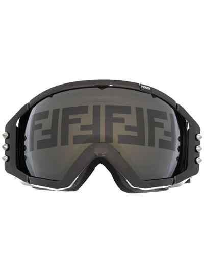 Shop Fendi Ff-logo Ski Goggles In Black