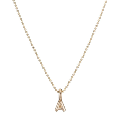 Shop Ariel Gordon Jewelry Mini Helium Initial Charm Necklace In Yellow Gold