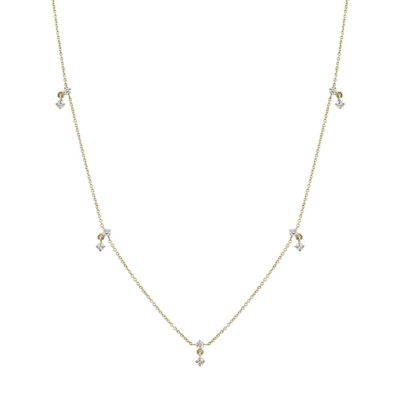 Shop Lizzie Mandler Éclat Diamond Station Necklace In Yellow Gold,white Diamond