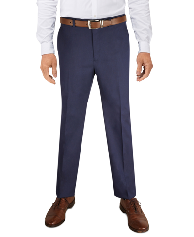 Shop Alfani Men's Classic-fit Stretch Solid Suit Pants, Created For Macy's In Navy