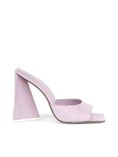 Shop Attico "devon" Mule Sandals In Pink & Purple