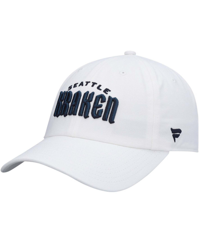 Shop Fanatics Men's White Seattle Kraken Wordmark Adjustable Hat