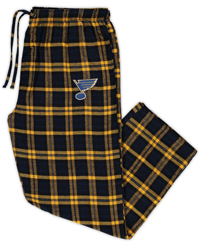 Shop Concepts Sport Men's Navy And Gold St. Louis Blues Big And Tall Parkway Flannel Pants In Navy/gold