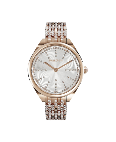Shop Swarovski Women's Attract Watch Champagne Rose Gold-tone And Champagne White Physical Vapor Deposition Stainle