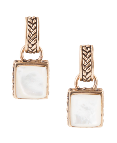 Barse Women's Saint-tropez Bronze And Mother-of-pearl Post Drop Earrings In Mother-of-pearl