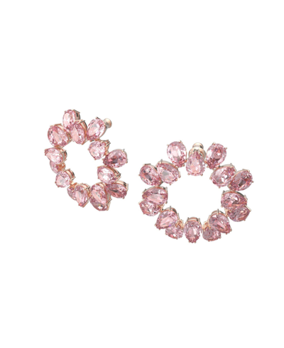 Shop Swarovski Women's Millenia Hoop Earrings In Pink
