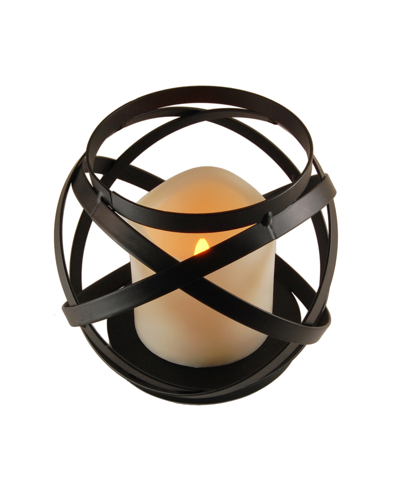 Shop Jh Specialties Inc/lumabase Lumabase Warm Black Banded Metal Lantern With Led Candle