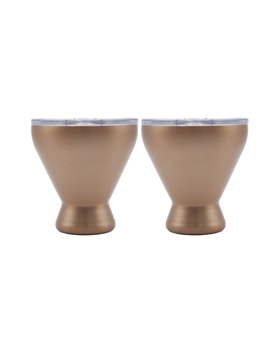 Shop Thirstystone By Cambridge 11 oz Insulated Cocktail Tumblers Set, 2 Piece In Brushed Copper-tone