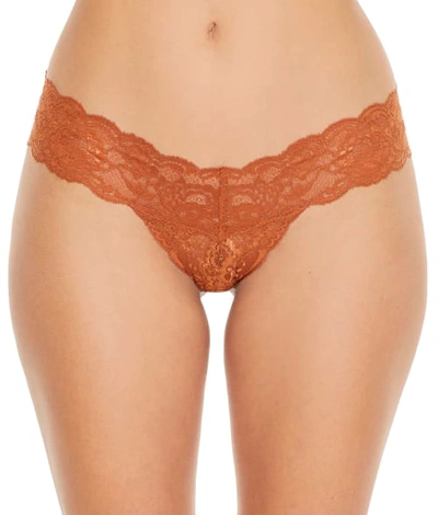Shop Cosabella Never Say Never Cutie Low Rise Thong In Coral Breeze