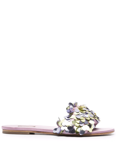 Shop Emilio Pucci Sequin-embellished Slides In Pink