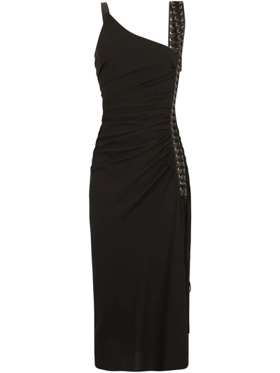 Dolce & Gabbana Women's Lace-detailed Cady Midi Cocktail Dress In Black