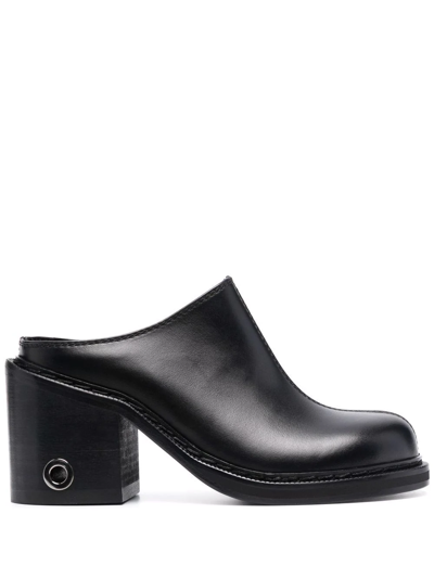 Shop Sunnei Leather 95mm Heeled Mules In Black