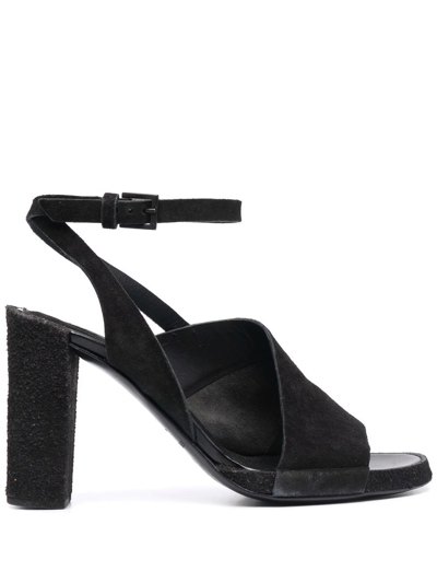 Shop Del Carlo 100mm Asymmetric Cut-out Strap Sandals In Black