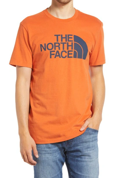 Shop The North Face Half Dome Logo Graphic Tee In Burnt Ochre