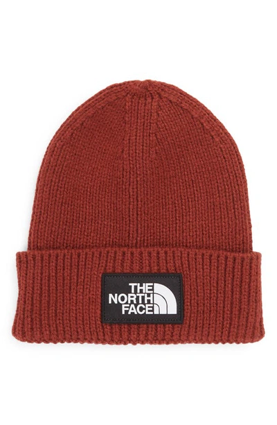 Shop The North Face Logo Cuff Beanie In Brick House Red