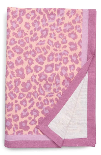 Shop Zimmermann Poster Print Fringed Beach Towel In Pink Leopard