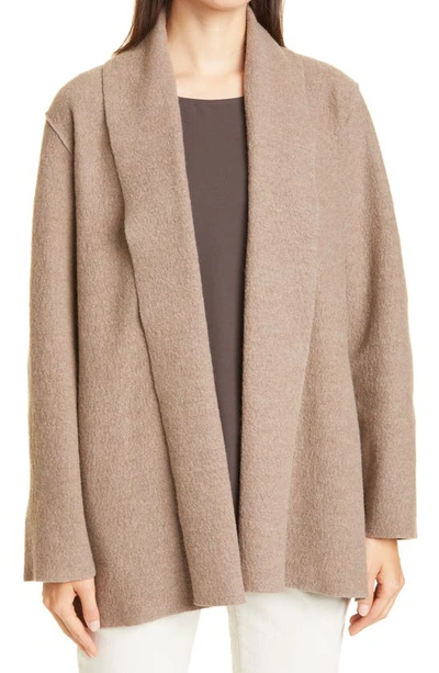 Shop Eileen Fisher High Collar Wool Jacket In Barly