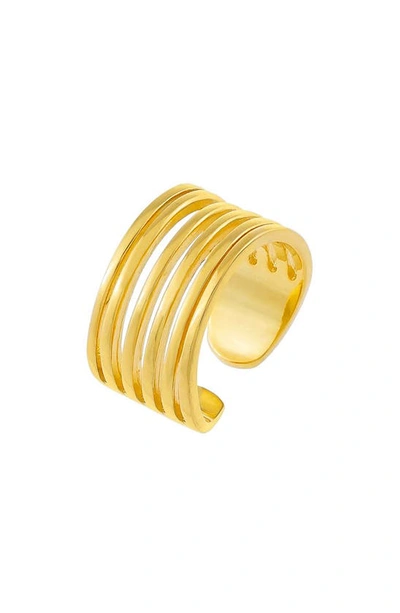 Shop Adinas Jewels Multirow Adjustable Stack Ring In Gold