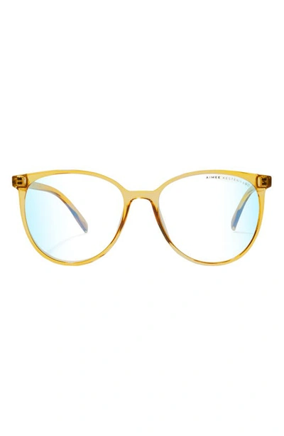 Shop Aimee Kestenberg Mercer 54mm Square Blue Light Blocking Glasses In Golden Root