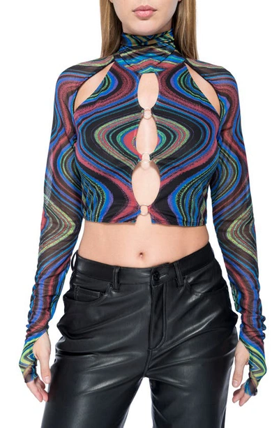 PC/タブレット ノートPC Maui Mesh Crop Top In Electric Swirl