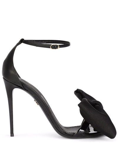 Shop Dolce & Gabbana Bow Detail Sandals In Schwarz