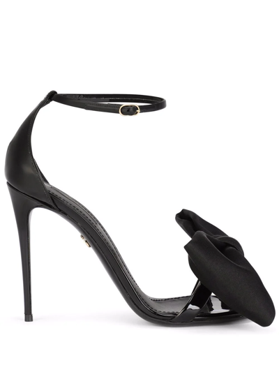 Dolce & Gabbana 105mm Keira Patent Leather Sandals In Schwarz
