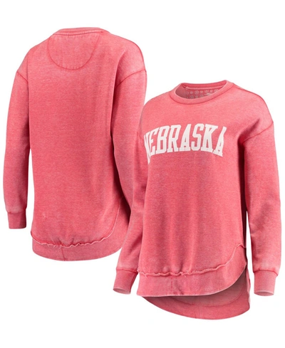 Shop Pressbox Women's Scarlet Nebraska Huskers Vintage-like Wash Pullover Sweatshirt